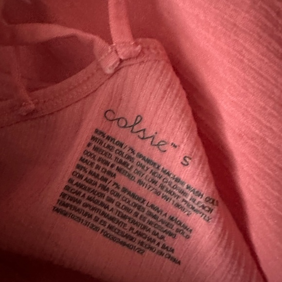 Colsie Coral Ribbed Tank Top - Picture 3 of 3